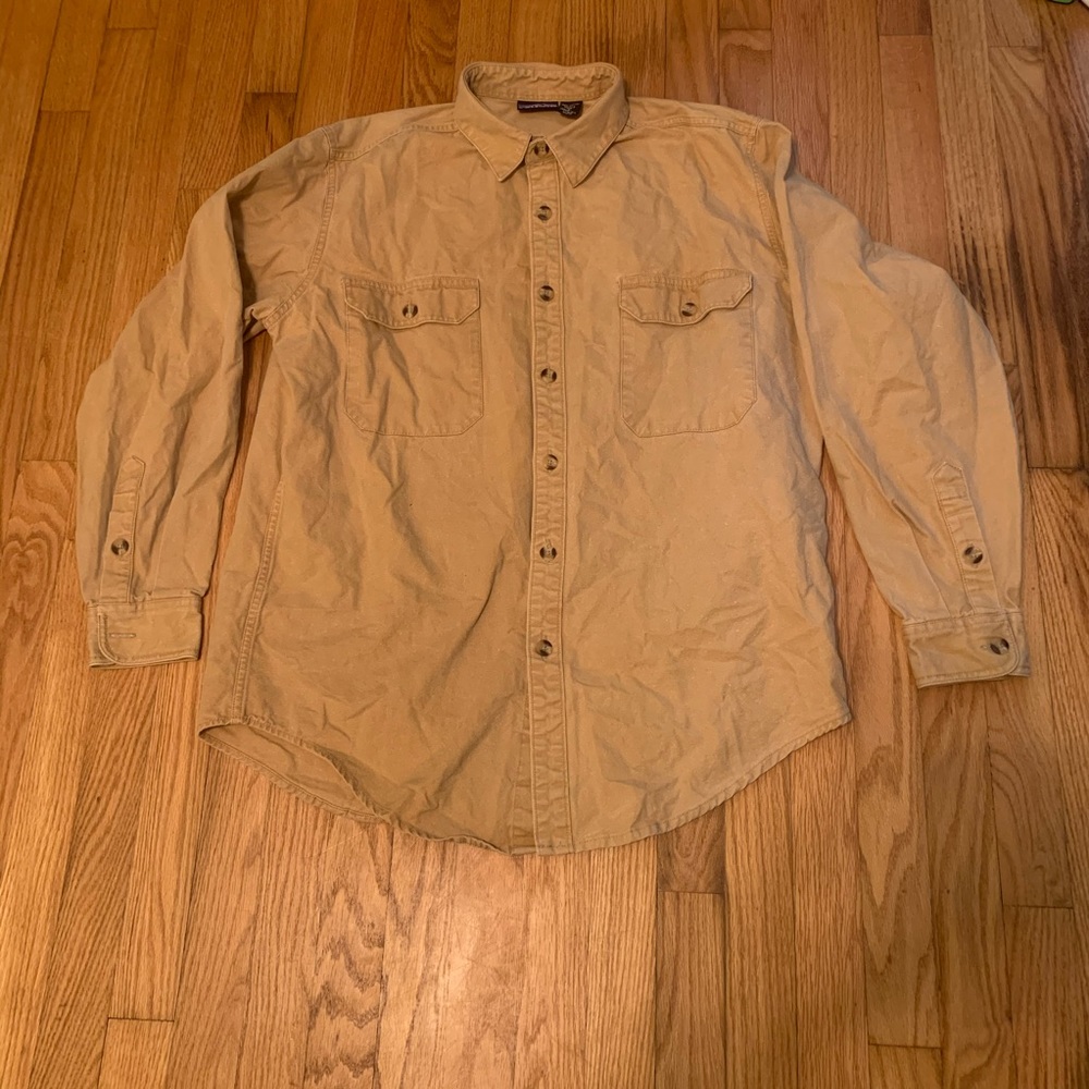 Patagonia Tan Cotton Canvas Workwear Button Down Shirt